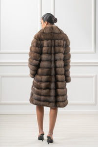 Premium sable fur coat for winter fashion