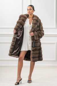 High-quality Platinum Russian sable fur coat for luxury lovers