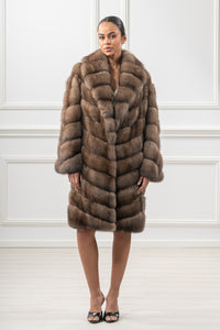 Manzari Platinum Russian sable fur coat with a modern design