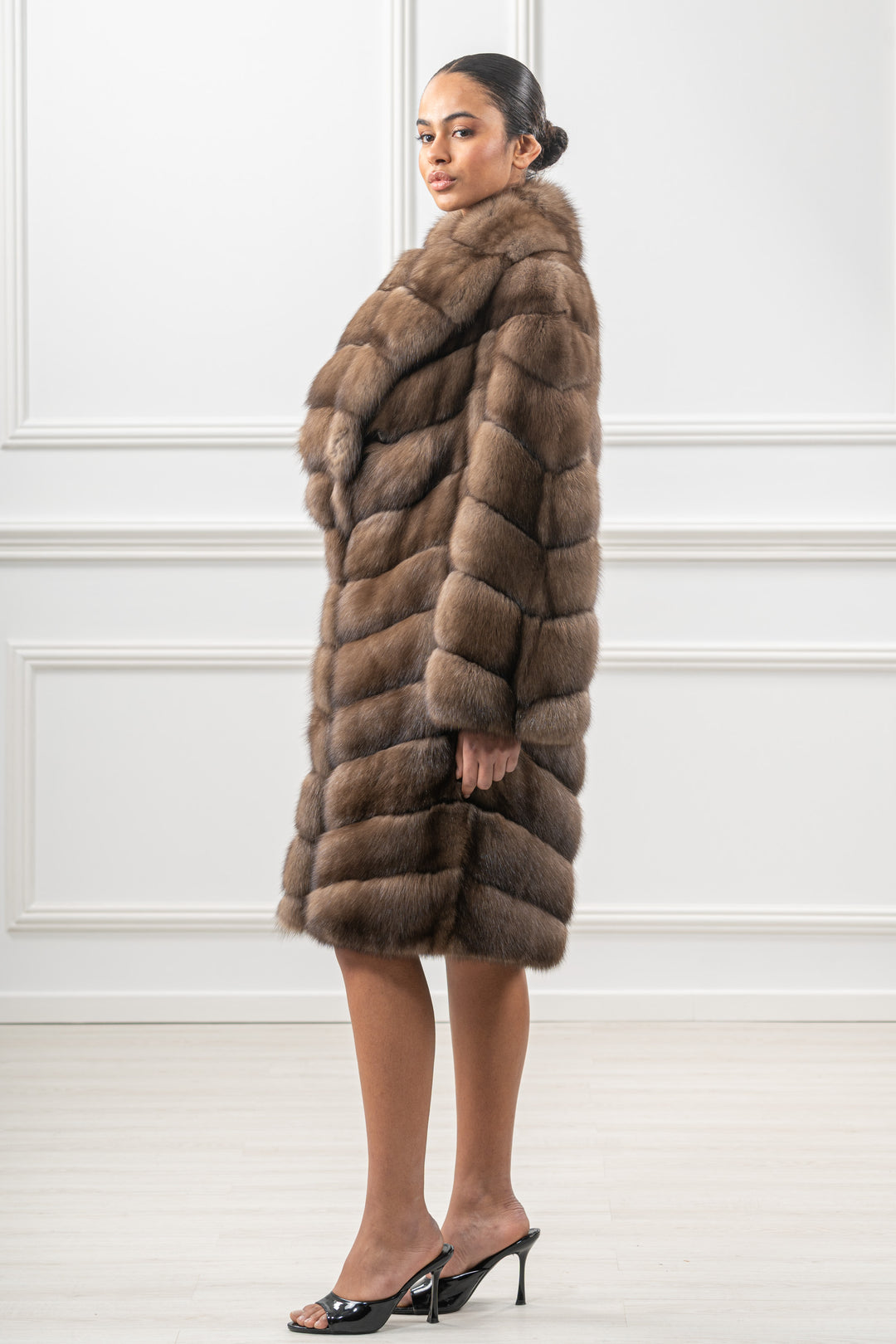 Manzari Platinum Russian sable fur coat for a timeless look