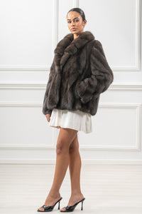 Premium Carbonio Russian sable fur coat for winter fashion