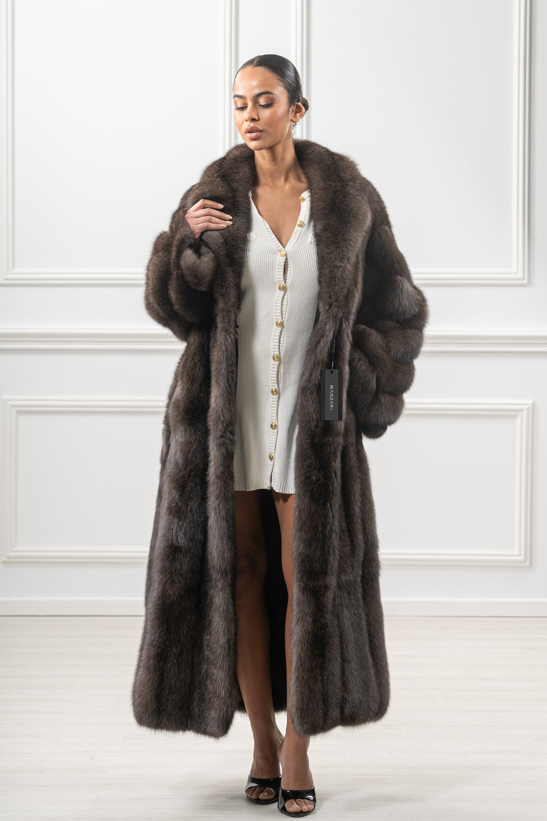 High-quality Carbonio Russian sable fur coat for luxury lovers