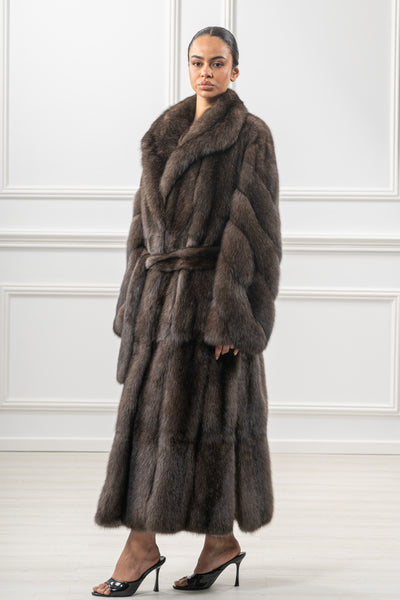 Premium sable fur coat for winter fashion