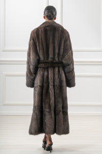 Model wearing a Carbonio Russian sable fur coat by manzari