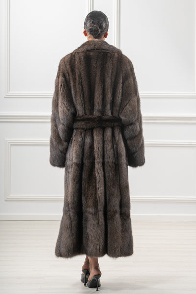Luxurious manzari sable fur coat on display