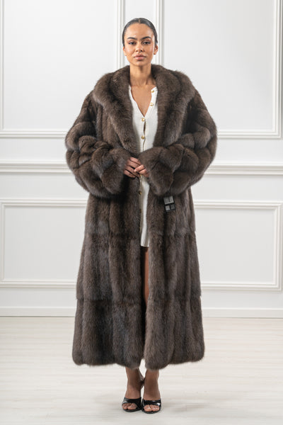 Luxurious manzari sable fur coat on display