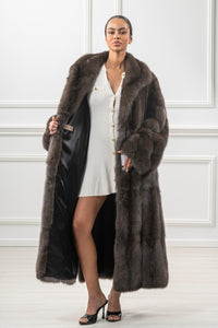 Premium Carbonio Russian sable fur coat for winter fashion