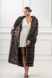 Premium Carbonio Russian sable fur coat for winter fashion