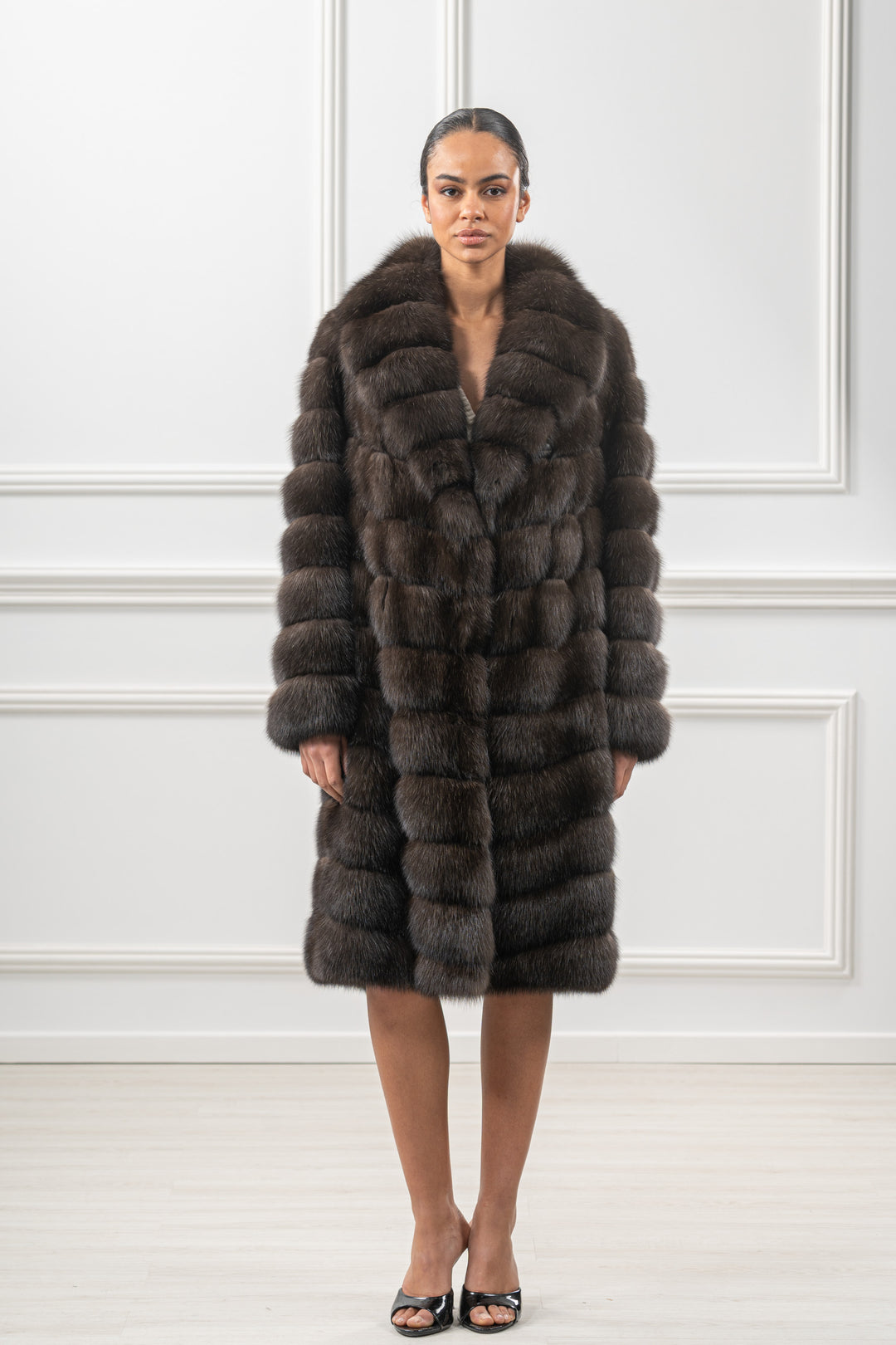 Manzari Carbonio Russian sable fur coat with a modern design