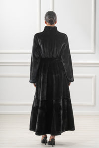Elegant Black Velvet Mink fur coat for a refined look