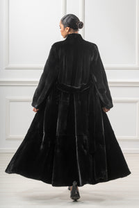 High-quality Black Velvet Mink fur coat for luxury lovers