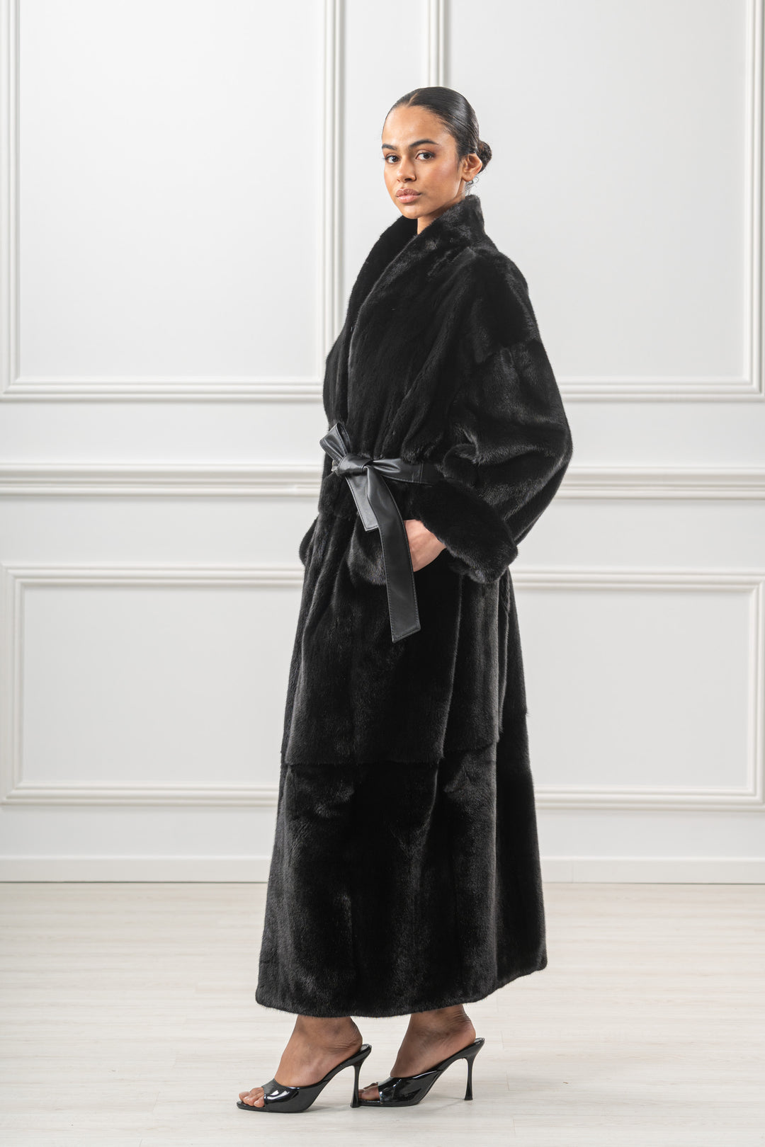 Classic Black Velvet Mink fur coat by manzari