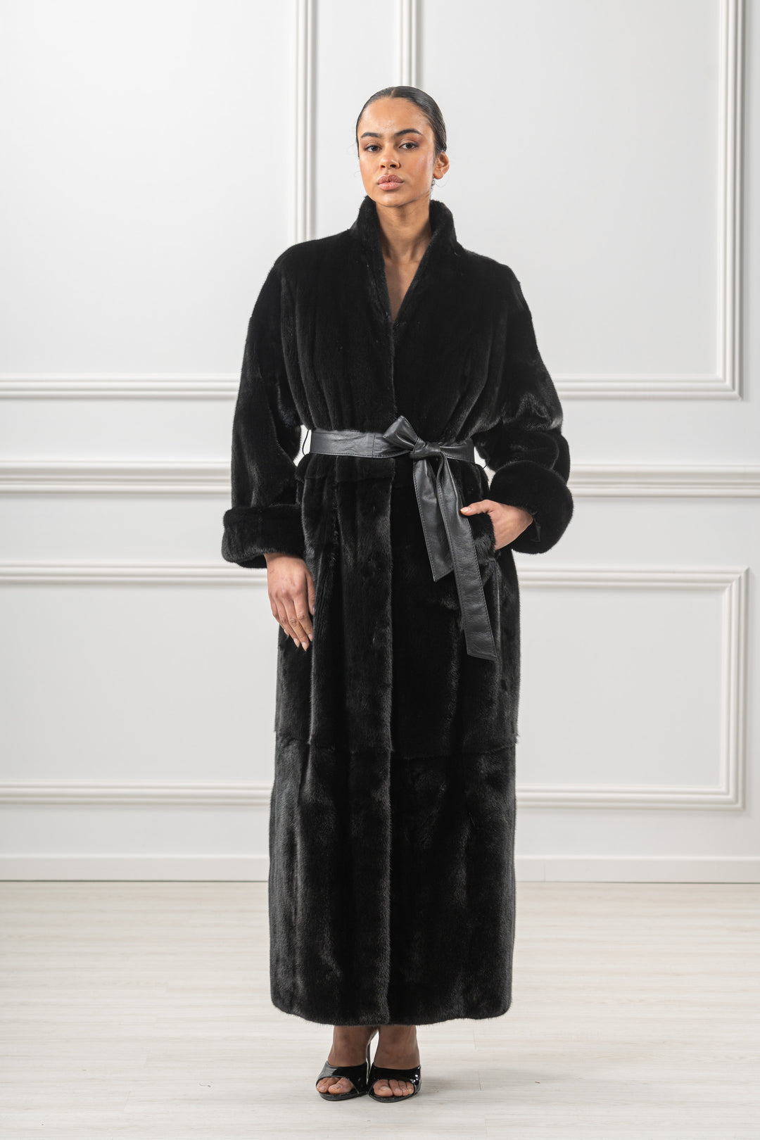 Classic Black Velvet Mink fur coat by manzari