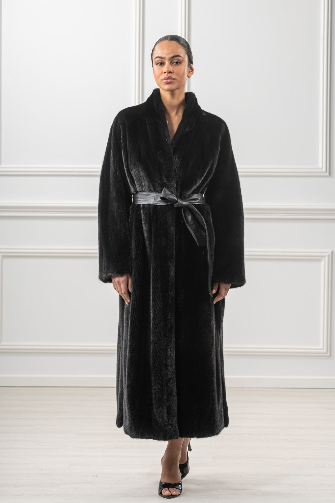 Exclusive Black Mink fur coat by manzari