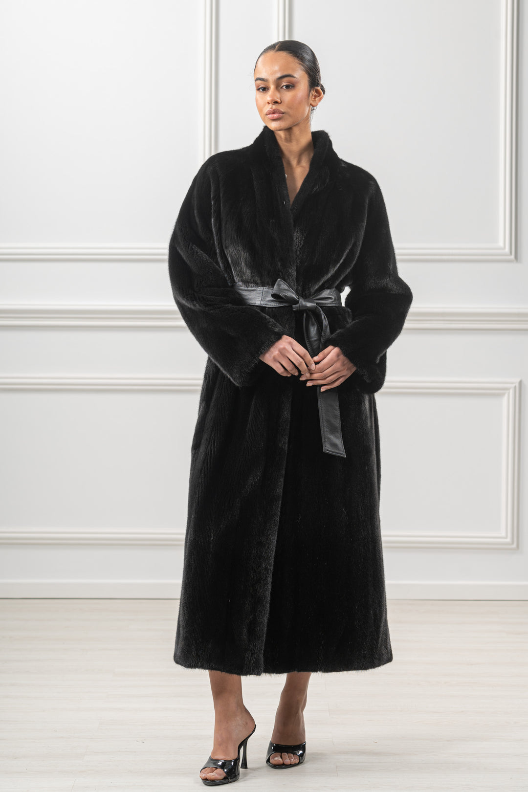 Exclusive Black Mink fur coat by manzari