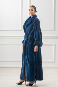 Elegant Blue Sky Mink fur coat for a refined look