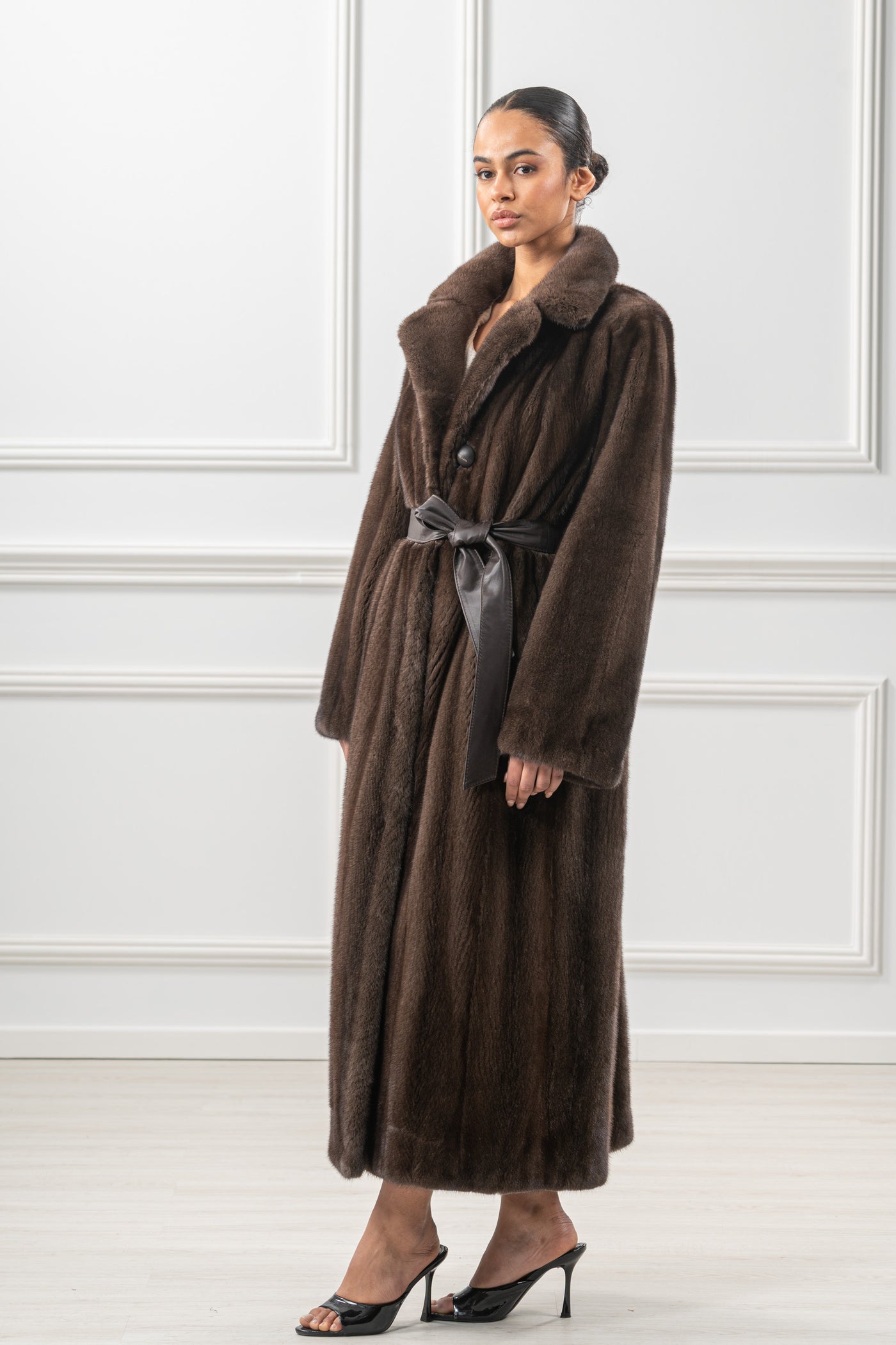 model wearing mink fur