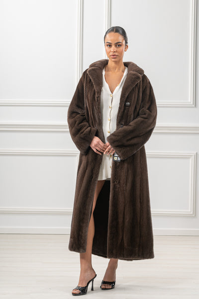 model wearing mink fur