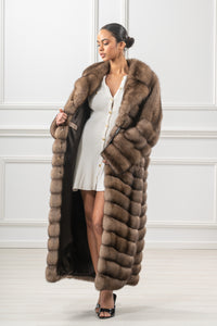 Sophisticated Platinum Russian sable fur coat for special occasions
