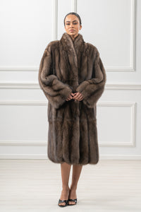 Manzari Platinum Russian sable fur coat with a modern design
