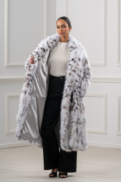 BOBCAT FULL BELLY NATURAL LONG HAIR COAT L/O 0910?21M492