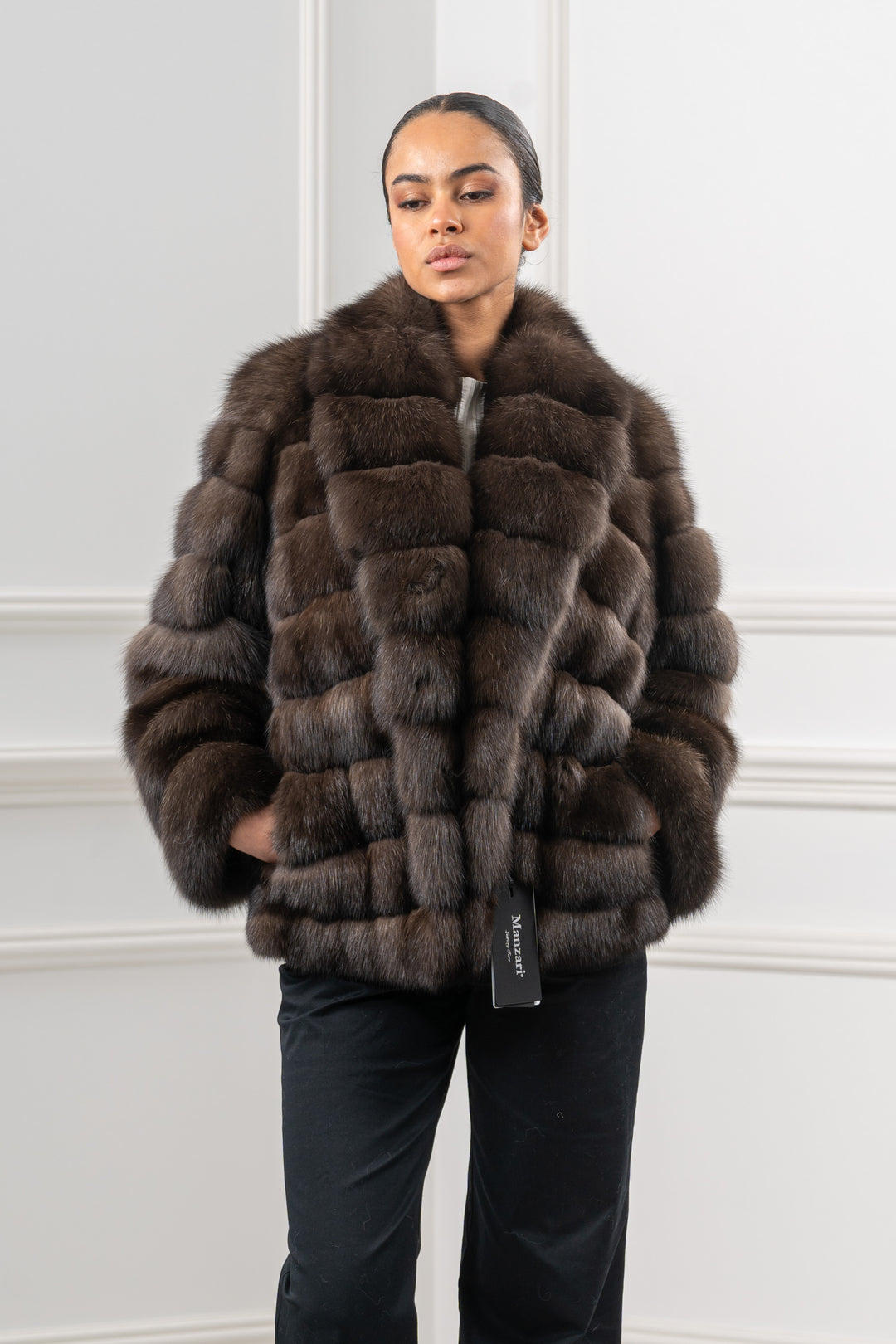 Carbonio Russian sable fur coat by manzari for a bold statement
