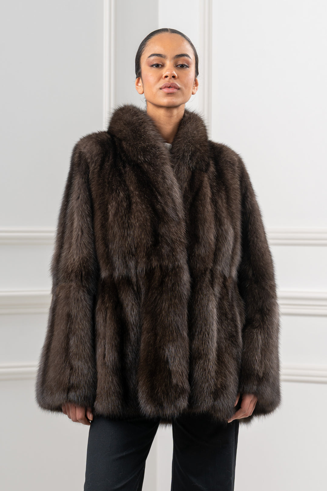 Manzari Carbonio Russian sable fur coat with a modern design