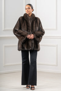 Manzari Carbonio Russian sable fur coat for a timeless look