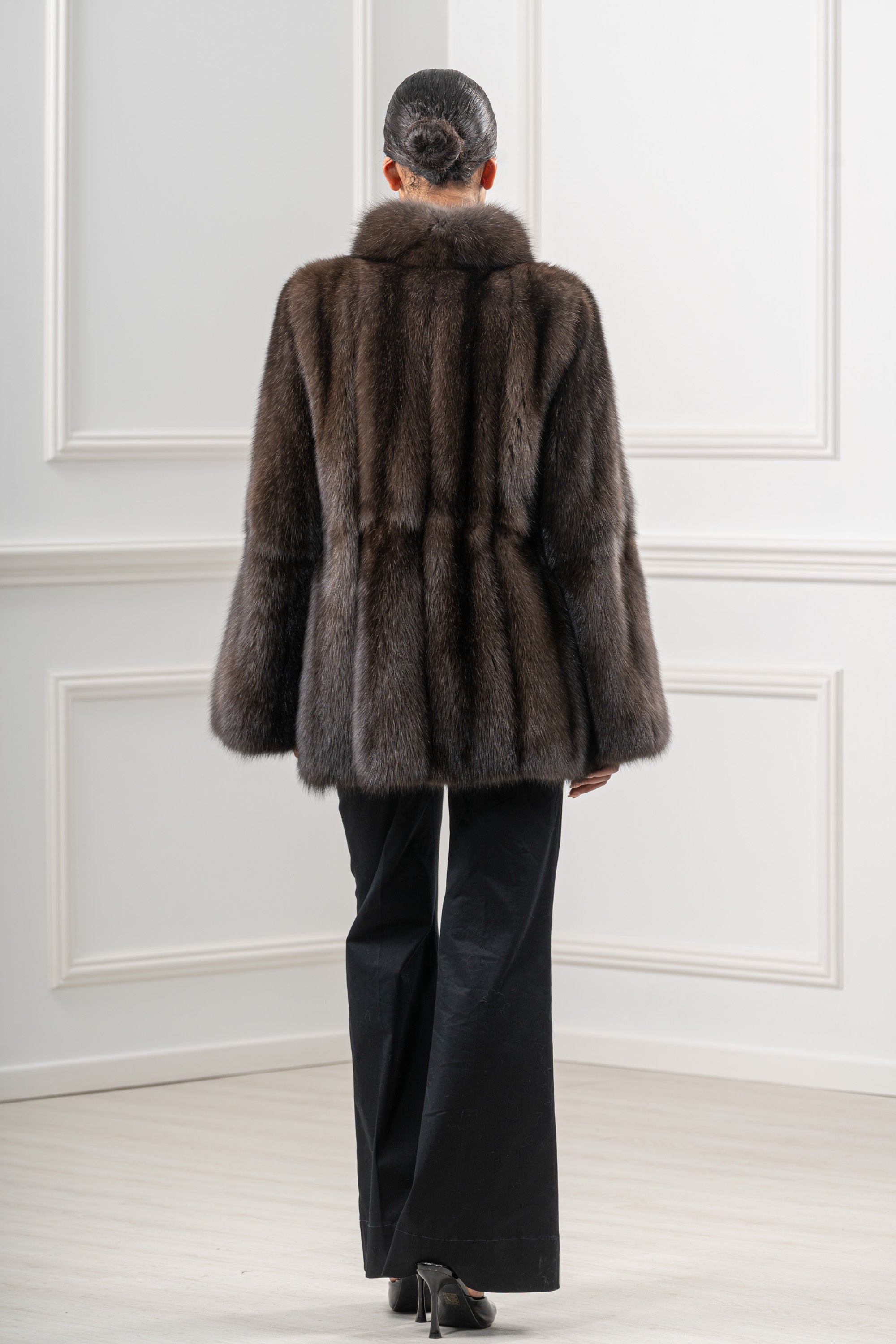 Carbonio Silvery Russian Sable Short Jacket - Women's Short Jacket