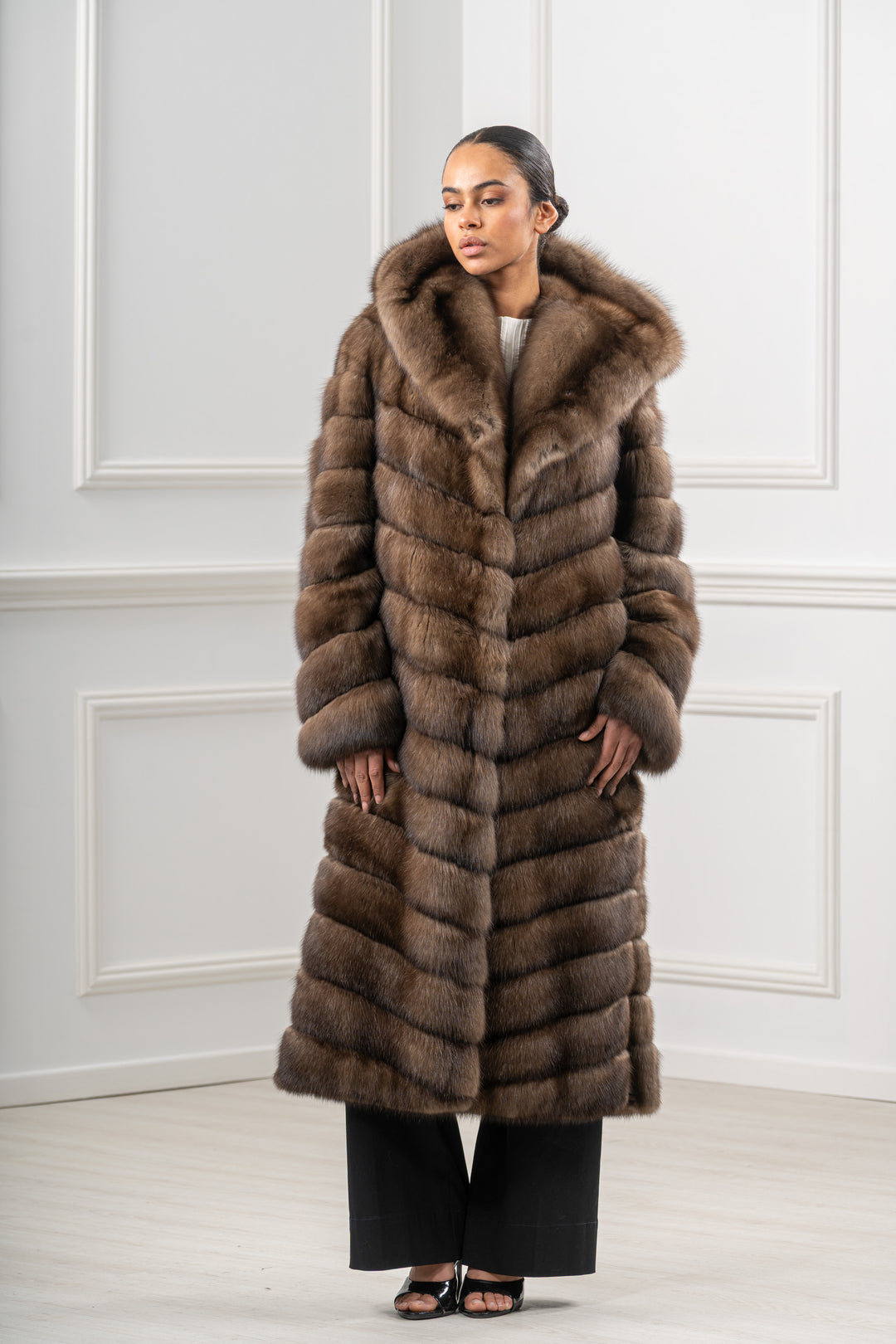Exclusive Platinum Russian sable fur coat by manzari