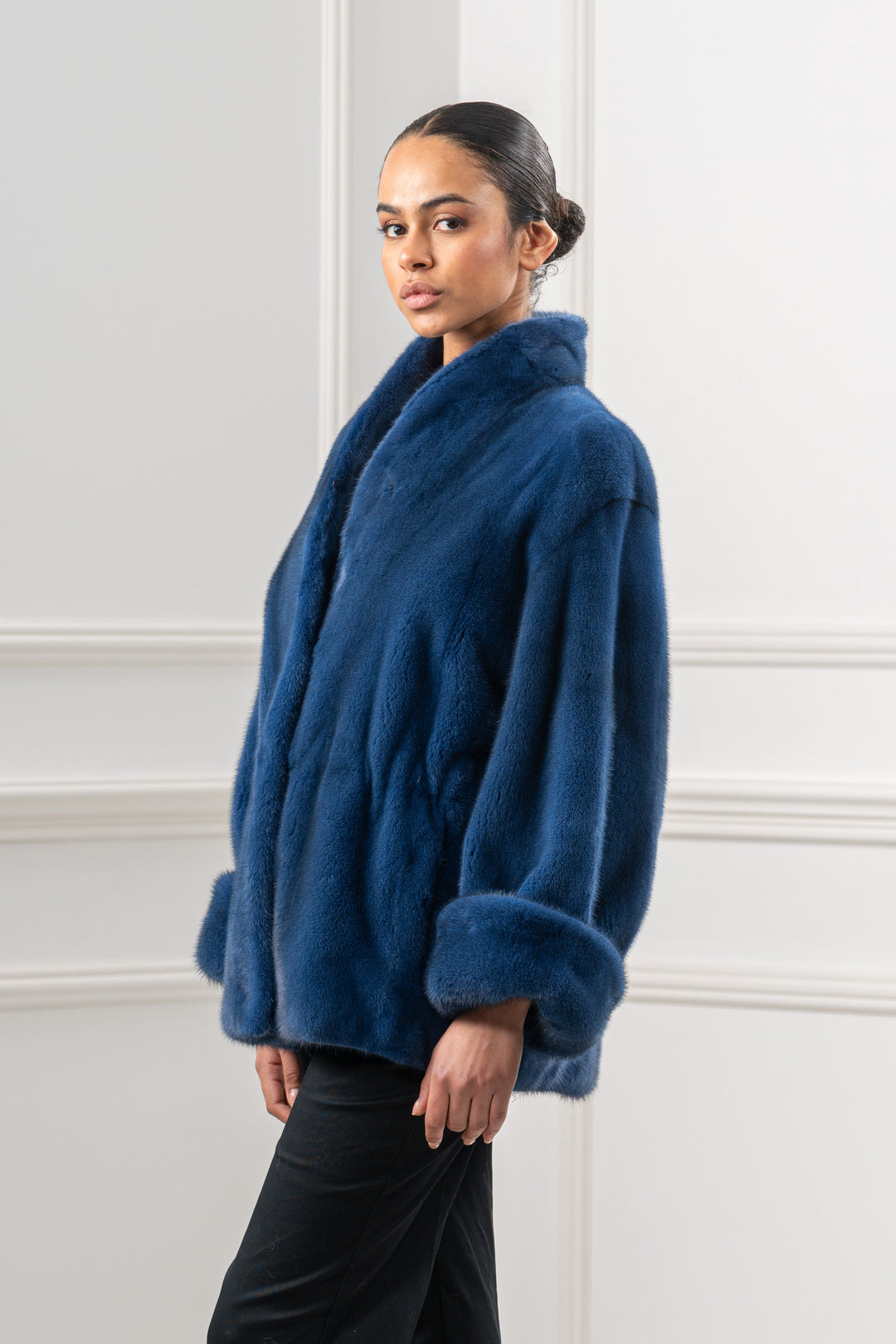 Premium Blue Sky Mink fur coat for a sophisticated style