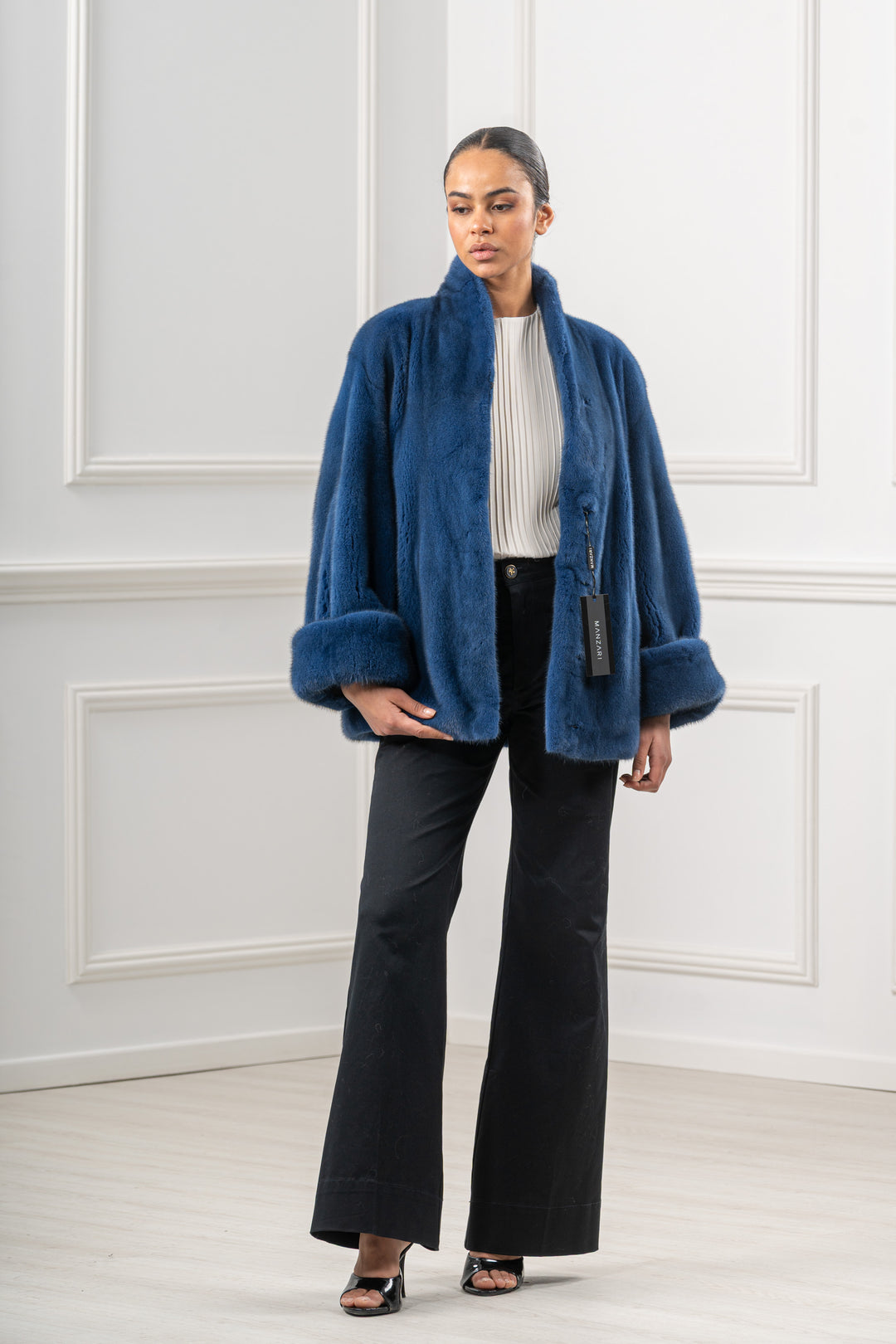 Premium Blue Sky Mink fur coat for a sophisticated style
