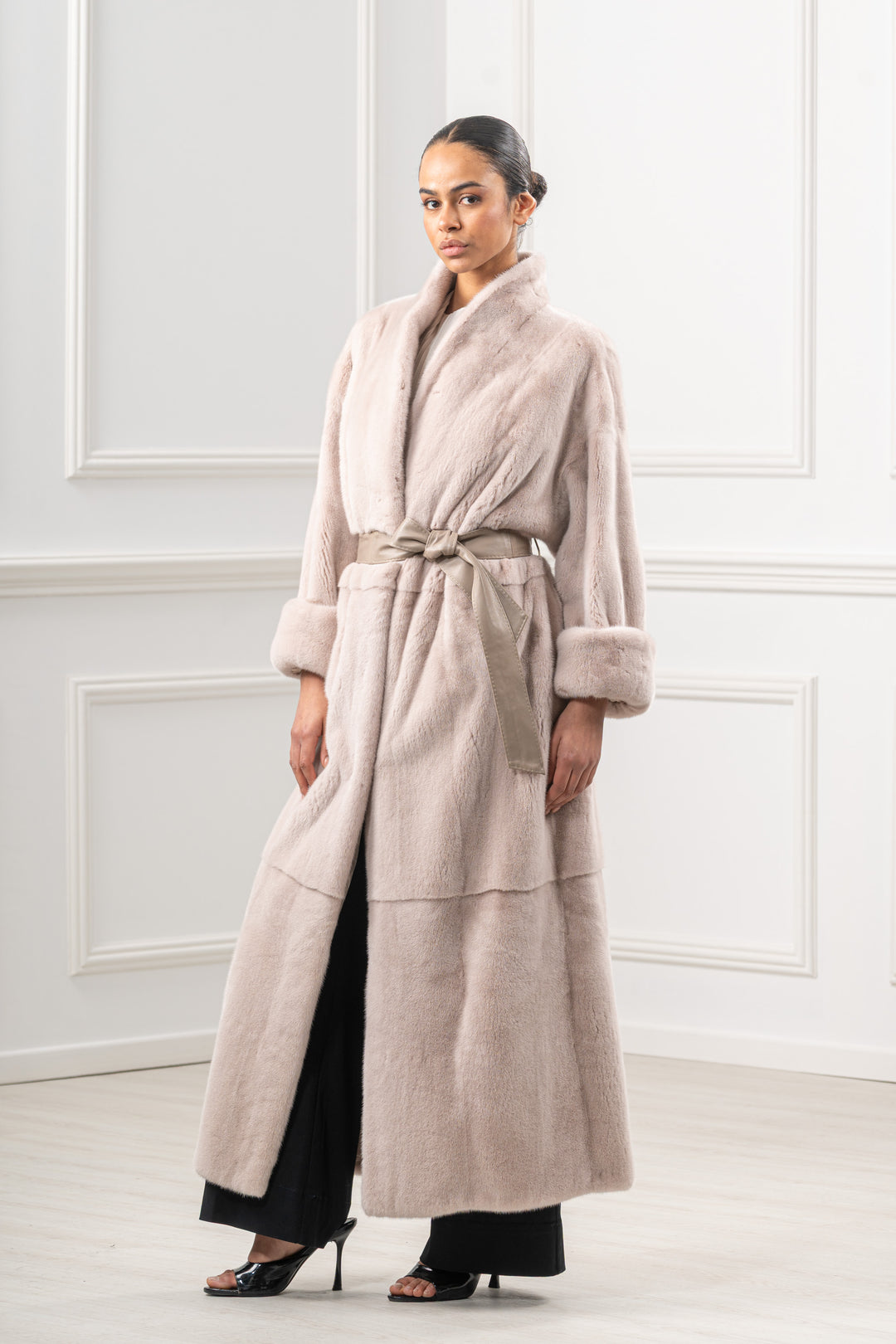 Exclusive Powder Mink fur coat by manzari