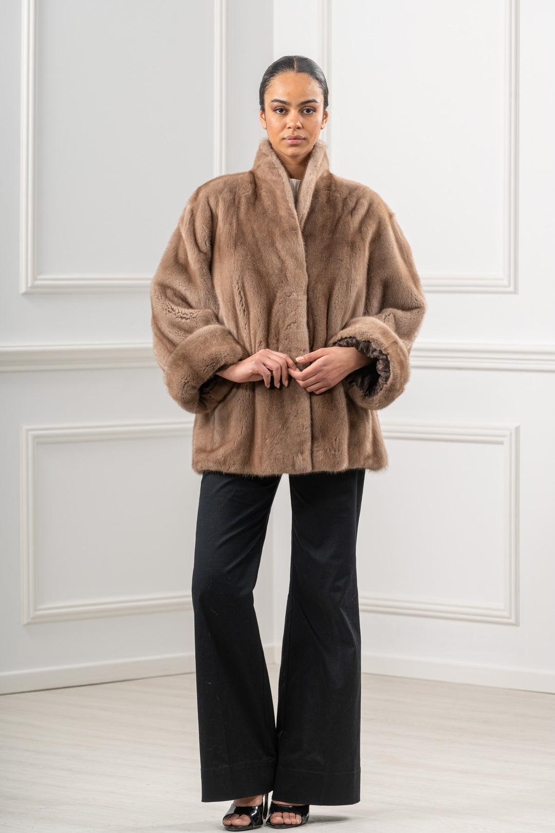 Manzari Pastel Mink fur coat for timeless elegance