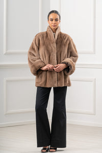 Manzari Pastel Mink fur coat for timeless elegance