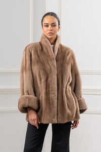 Manzari Pastel Mink fur coat for a timeless appeal