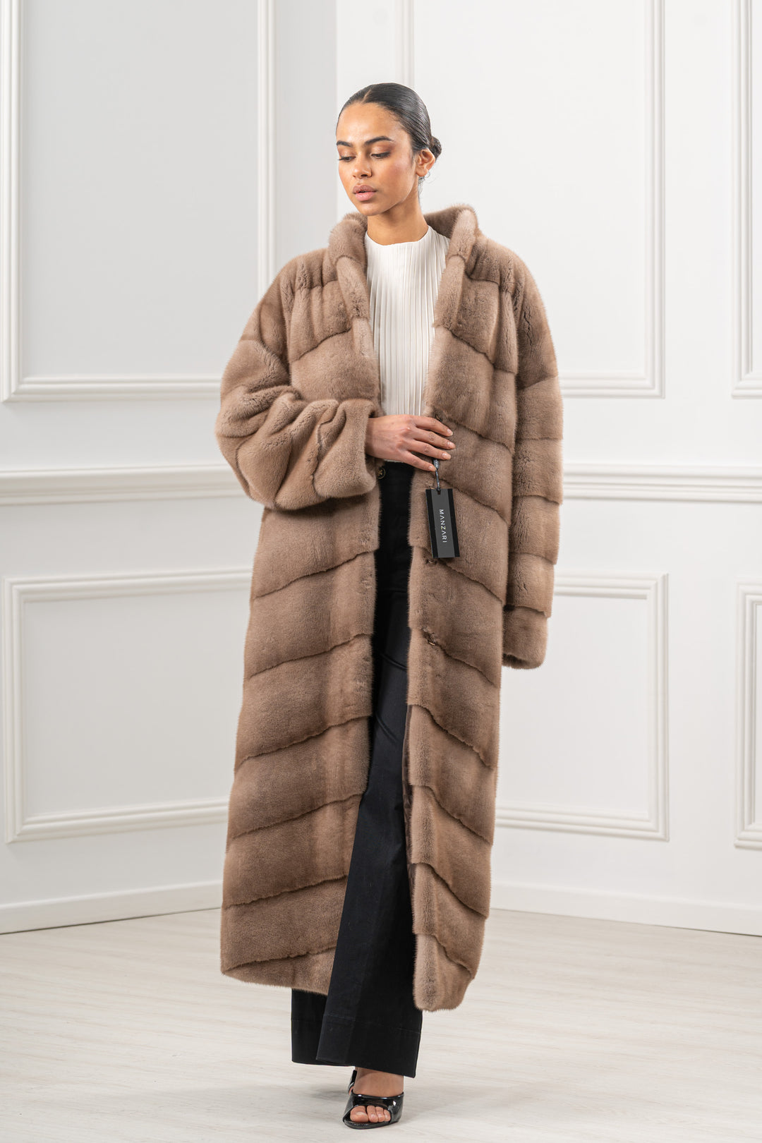 Chic Pastel Mink fur coat by manzari for a bold statement