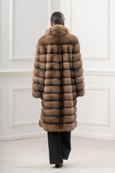 Manzari sable fur coat with a modern design