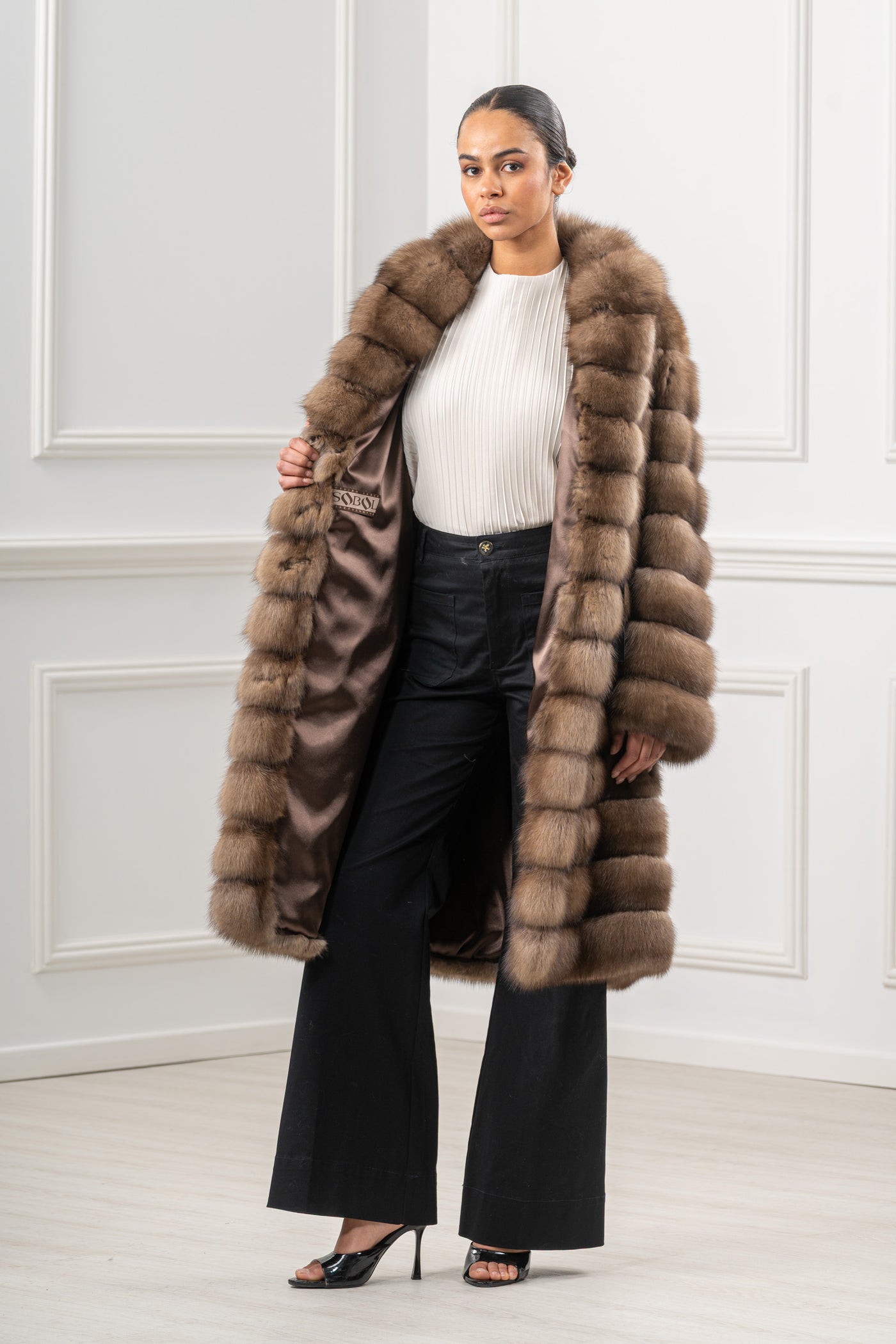 Sophisticated sable fur coat for special occasions