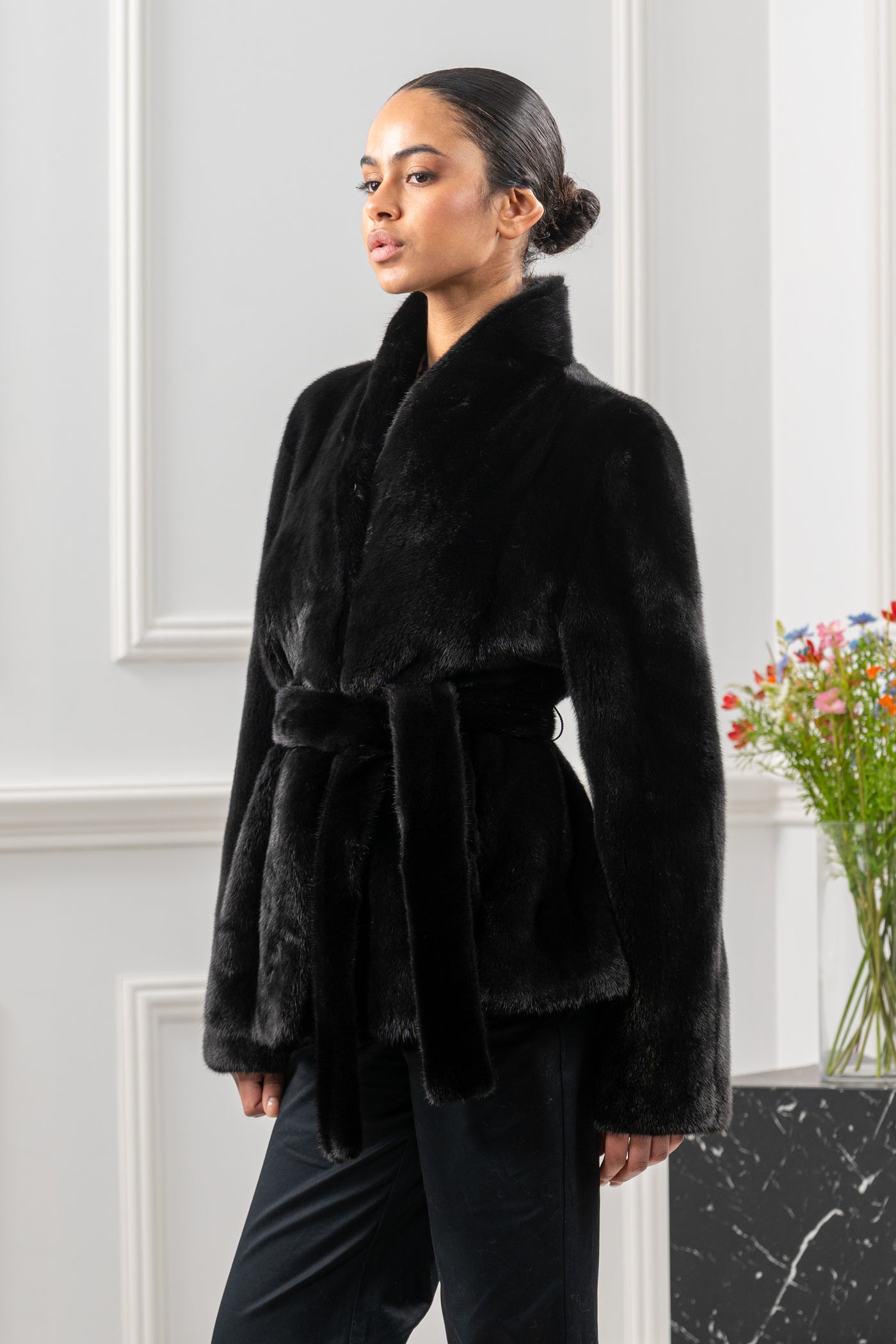 Elegant mink fur coat for a refined look