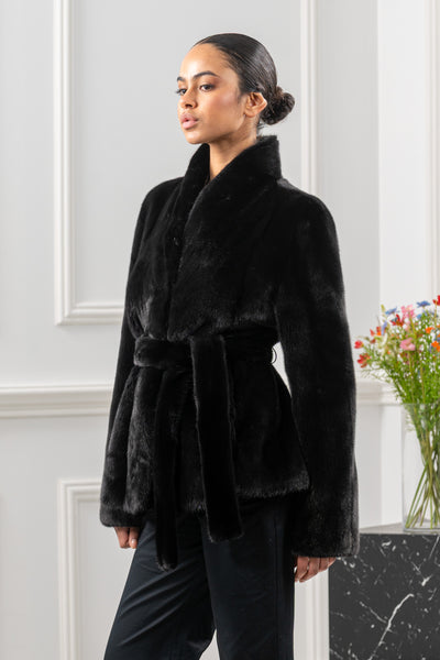 Elegant mink fur coat for a refined look
