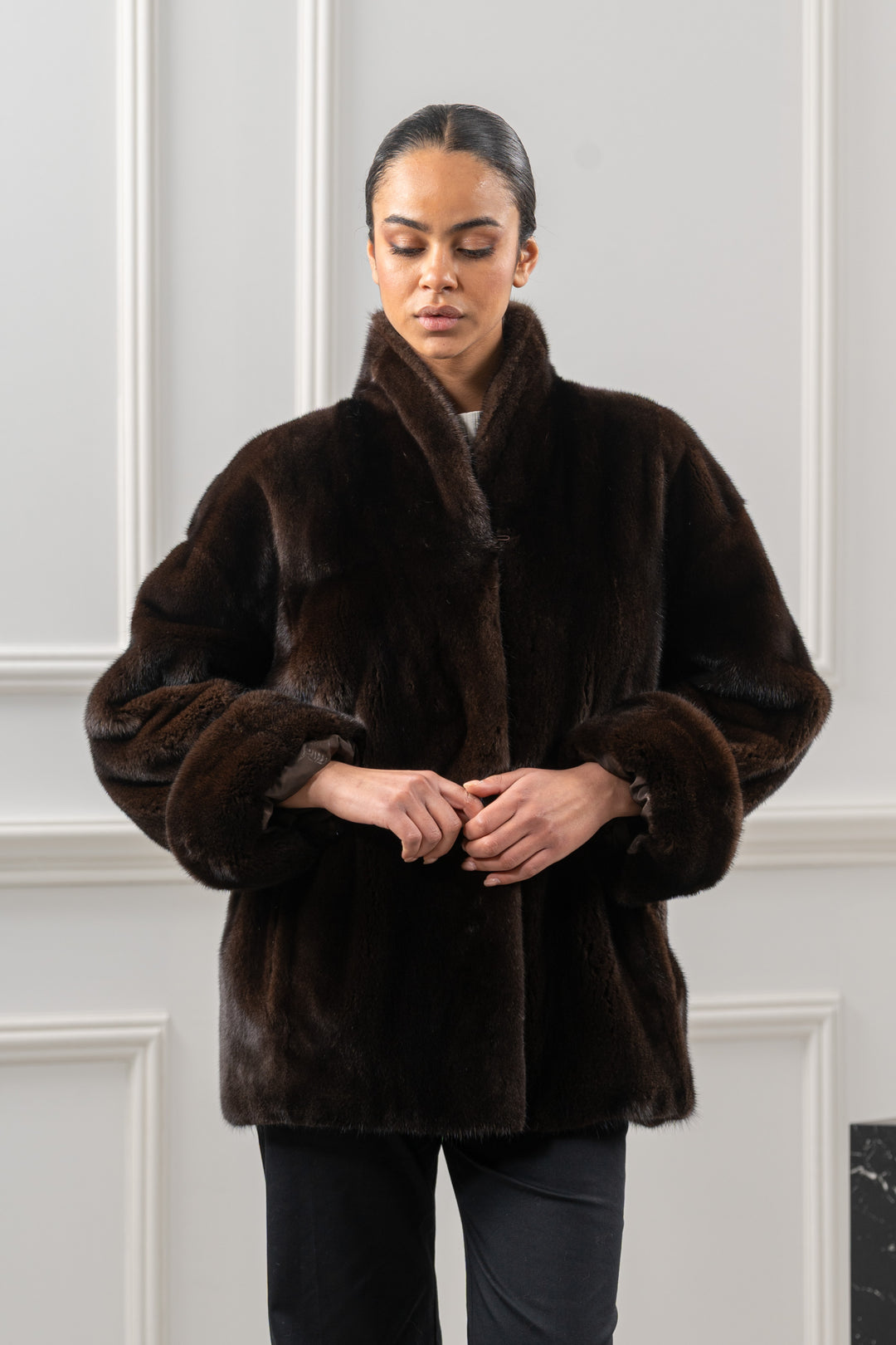Classic Mahogany Mink fur coat by manzari
