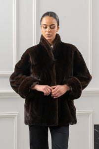 Classic Mahogany Mink fur coat by manzari