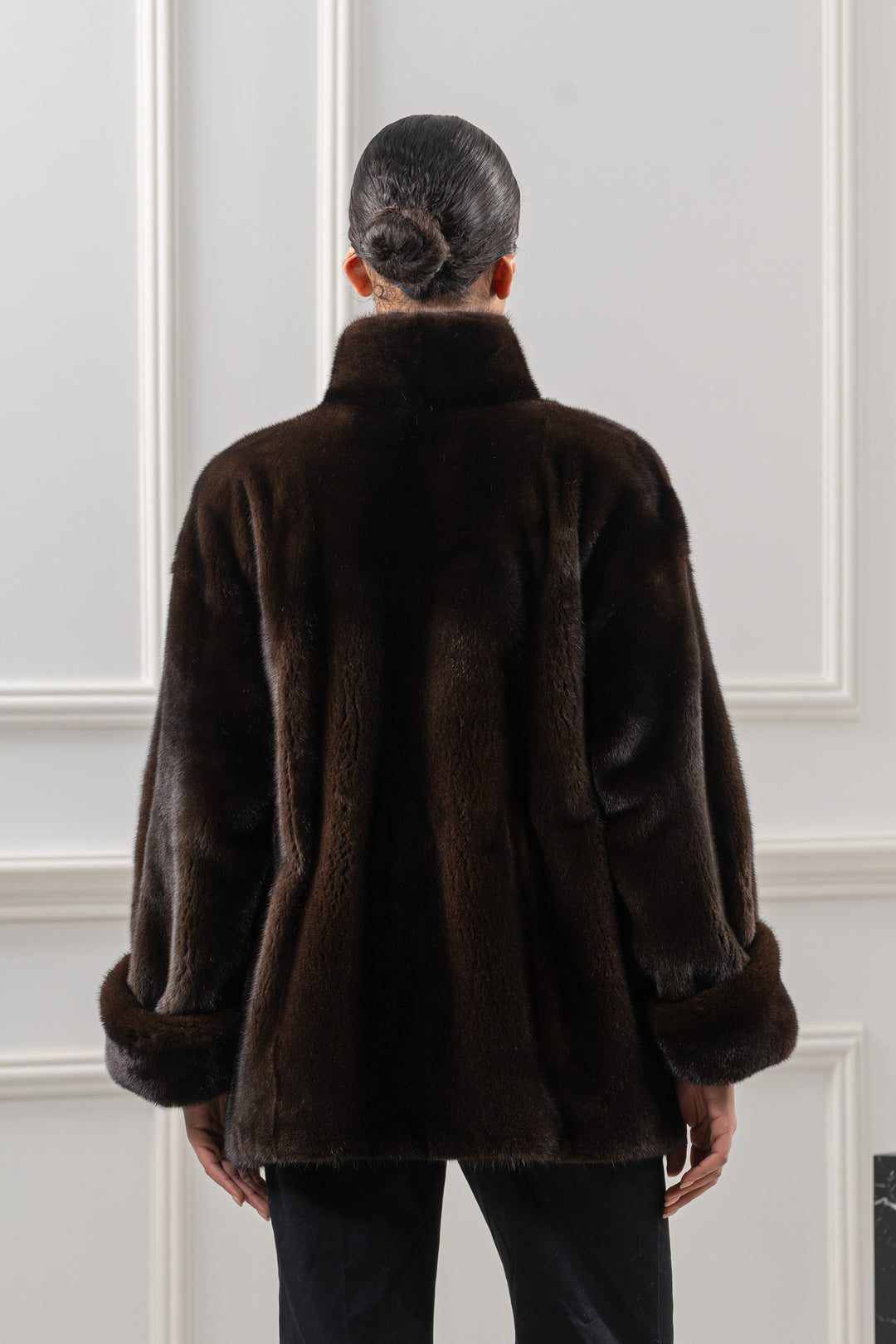 Elegant Mahogany Mink fur coat for a refined look