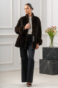 Elegant Mahogany Mink fur coat for a refined look