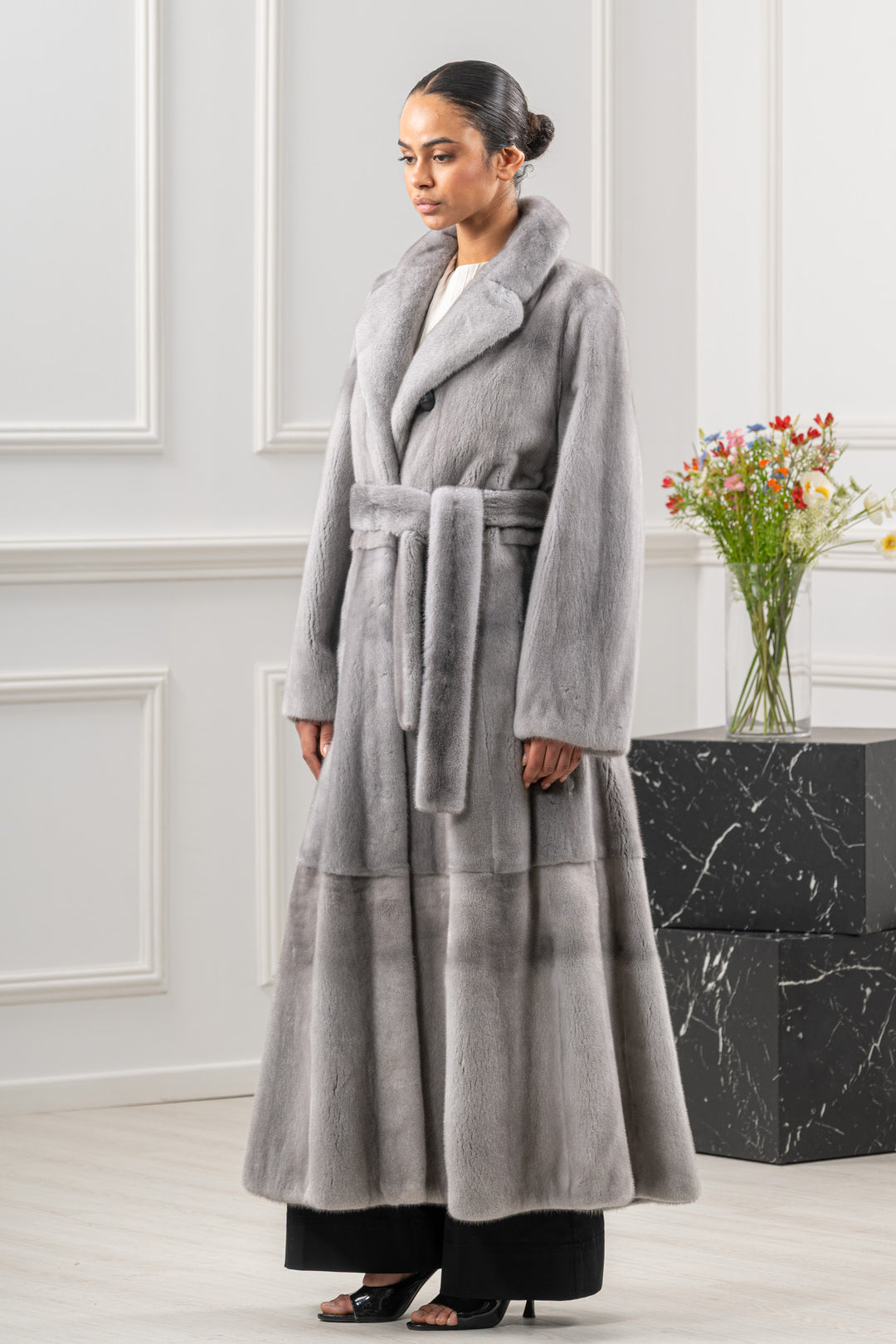 Premium Sapphire Mink fur coat for a sophisticated style