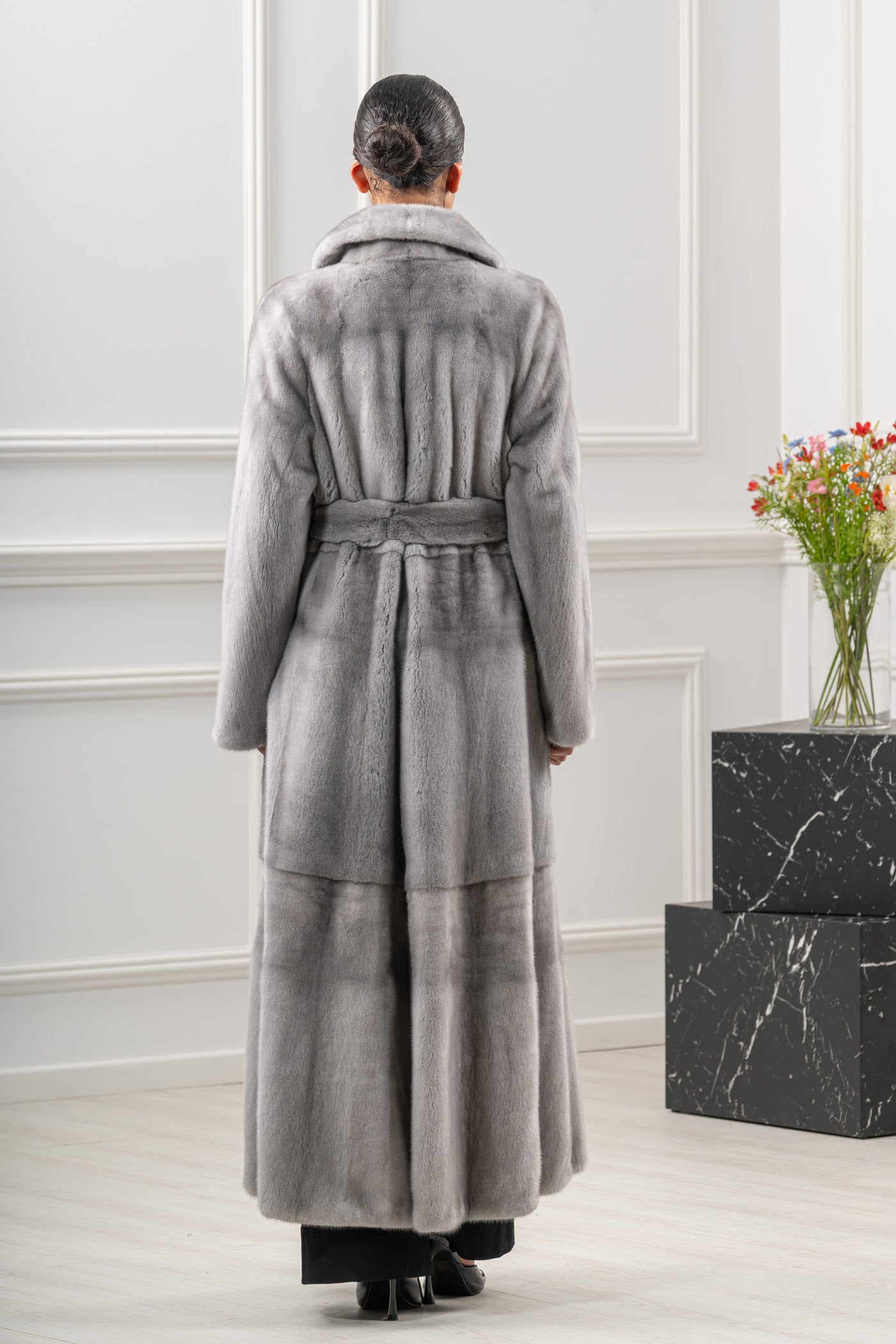 model wearing mink fur