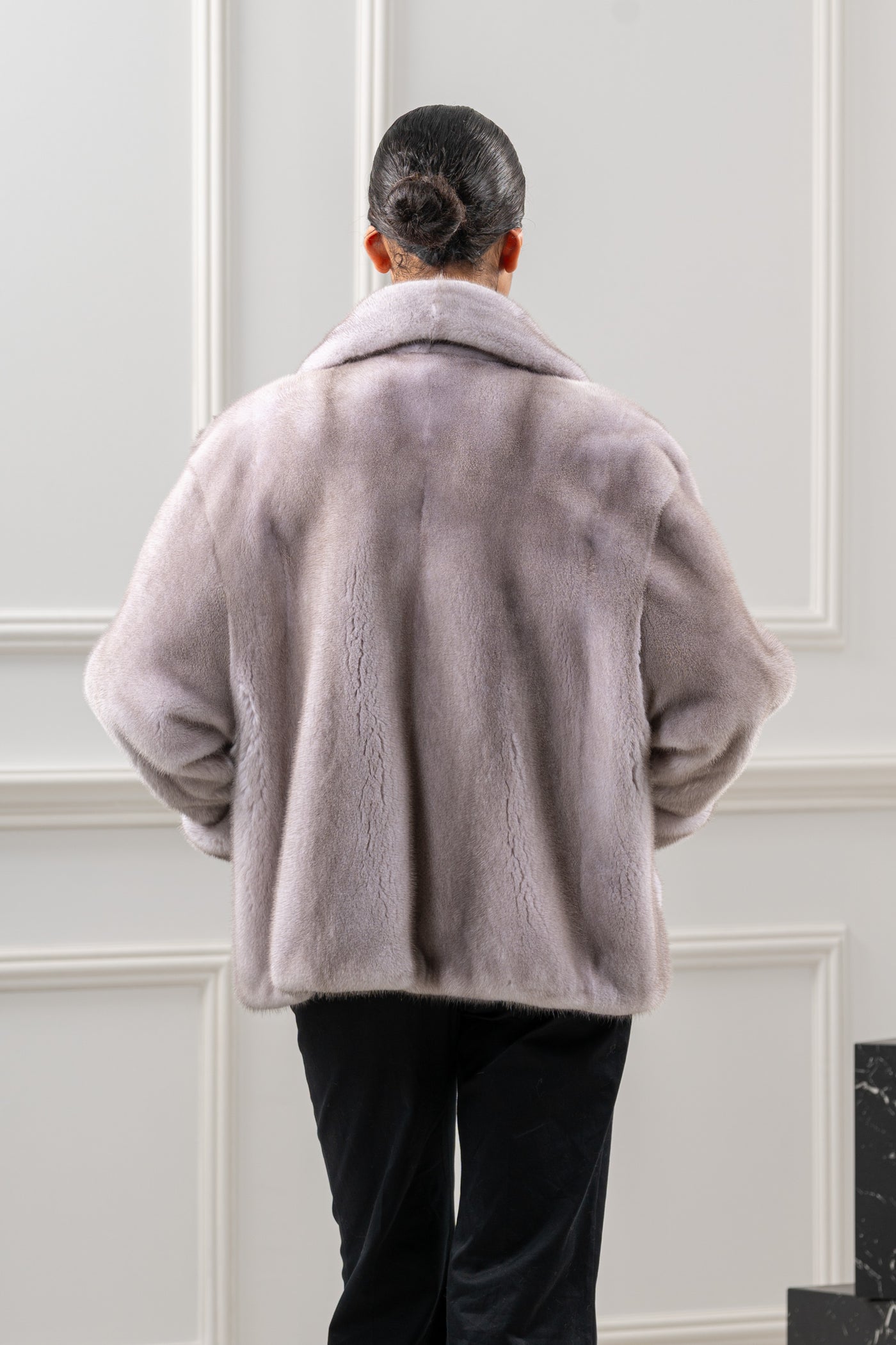 model wearing mink fur