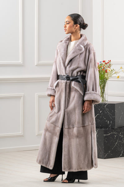 model wearing mink fur