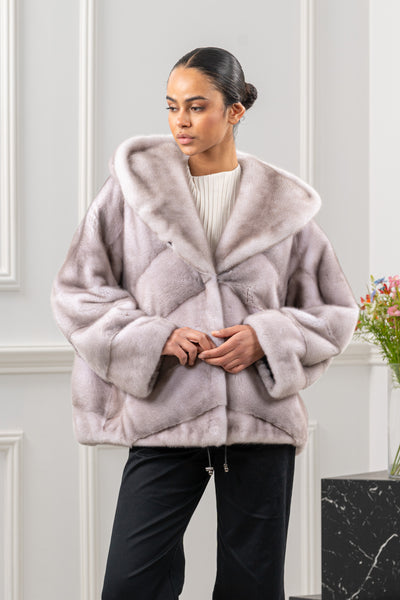 model wearing mink fur